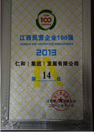 仁和集團榮膺江西省民營企業(yè)百強稱號